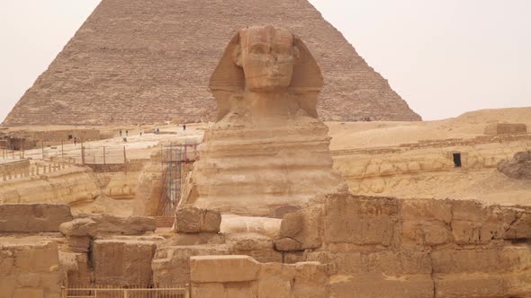 Great Sphinx of Giza, colossal limestone statue