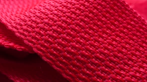 Macro Red Braided Ribbon Slider Shot