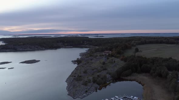 Aerial View of Archipelago in Southern Stockholm