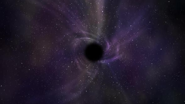 A black hole in the middle of the outer space absorbing nearest stars. alt