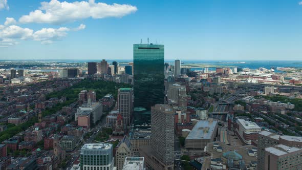 4K Aerial timelaspe of Boston skyline - Massachusetts - USA