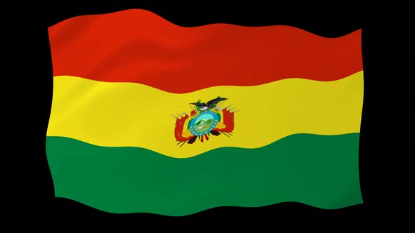 Bolivia Flag Waving Animated Black Background
