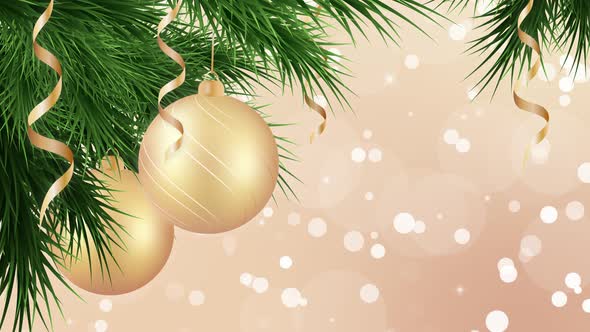 Christmas and New Year background loop with gold holiday ornaments alt