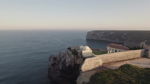 Fort of Santo Antonio de Belixe, Cape St. Vincent, Algarve. Seascape and horizon view alt
