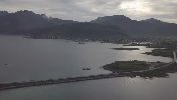 Flakstadøya, Ramberg, Lofoton Islands, Norway Aerial Drone 4K