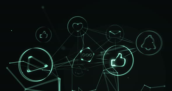 Animation of a green graph line on black grid on white background alt