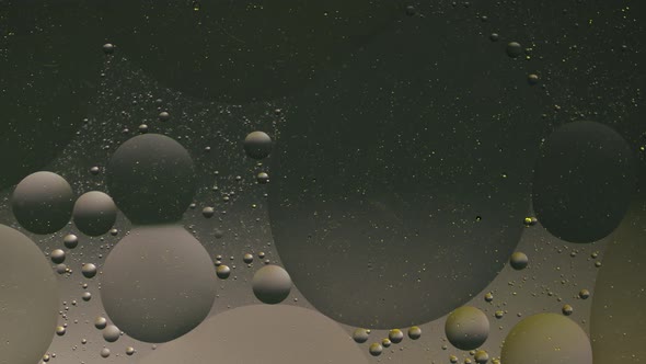 Macro Structure of Colorful Oil Bubbles. Chaotic Motion. Abstract Multicolored Background. Pattern alt