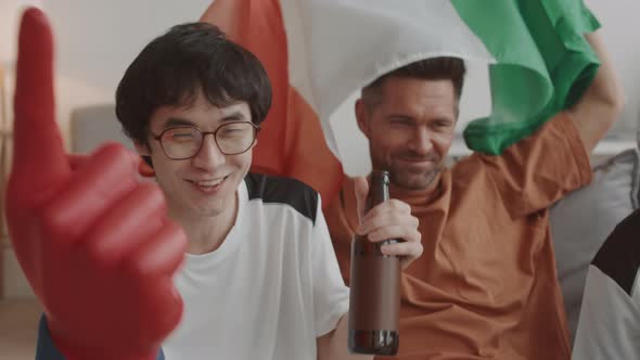 Man with Foam Hand at Home alt