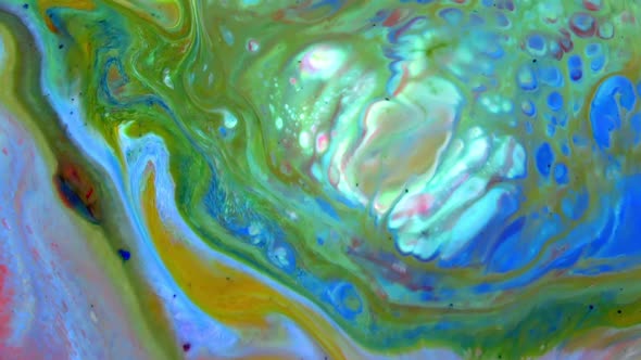 Colorful Liquid Ink Colors Blending Burst Swirl Fluid 4