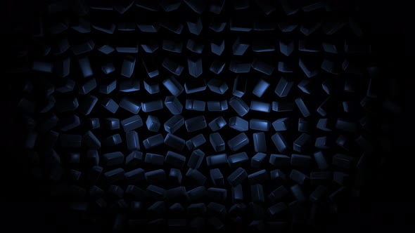 Looped Geometric Background with Neon Light Multi Color Blocks Like Light Bulbs with Blue Light alt