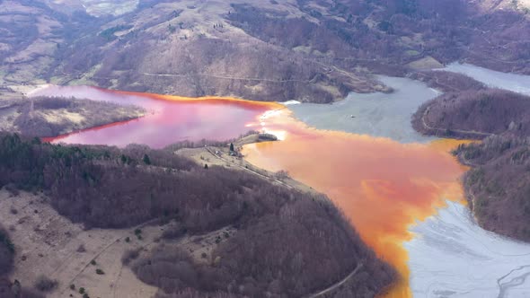 Flying Over Contaminated Water With Cyanide Flooding The Natural ...