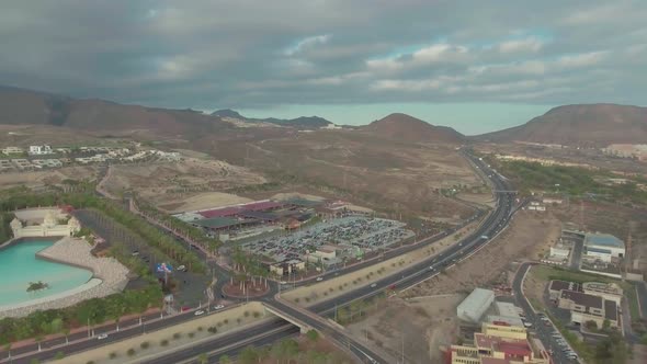 Tenerife Aerial View of City and Counryside Spain alt