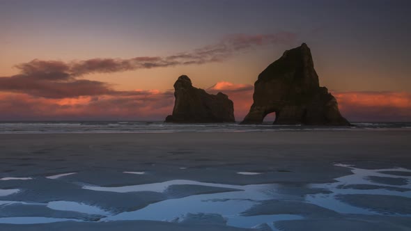 Morning on beautiful empty beach alt