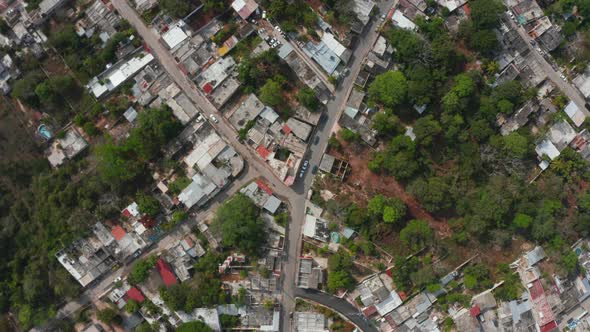 Aerial Birds Eye Overhead Top Down Descending View Streets in Suburbs alt