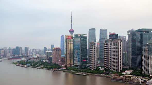 Huangpu River of Shanghai Reflects Pudong New Area Timelapse alt