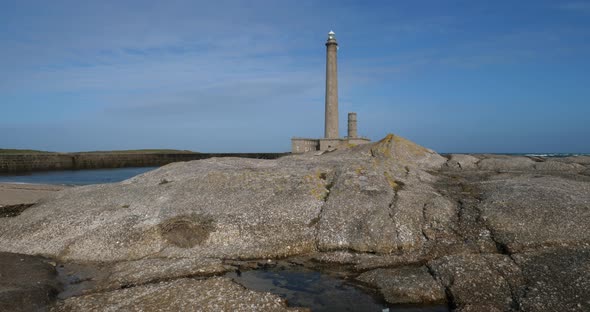 The lighthouse at Gatteville le Phare, Cap de la Hague, Cotentin peninsula, France alt