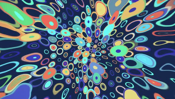 Retro 1970s Psychedelic Circles Pattern Motion Background alt