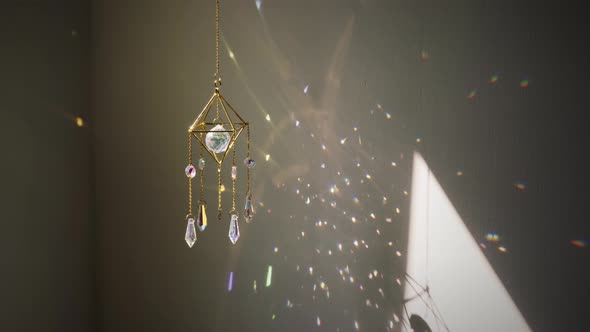 Crystal Good Feng Shui Sun Catcher Hanging at Home alt