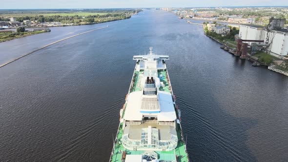 Cruise ship on the river alt