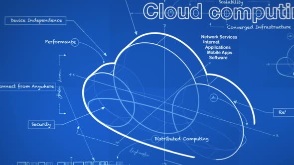 Cloud Computing Blueprint Concept Infographic and Explainer Animation