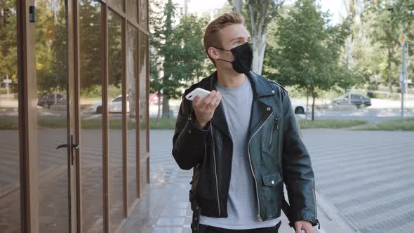 Talking on the phone. Audio, Sound message. Quarantine. Social distance. alt