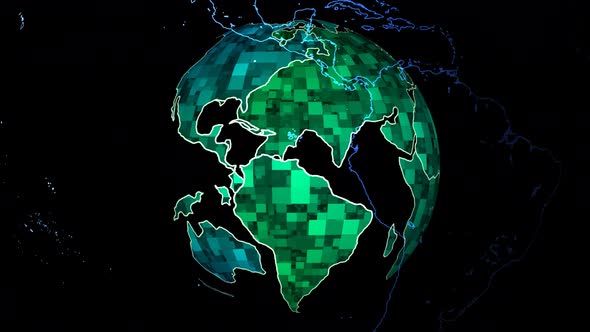 Digital Tech Earth Planet Animated