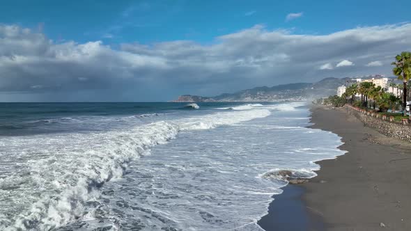 Dramatic Sea Texture  Filmed on a Drone alt
