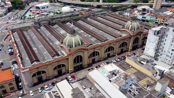 Tourism landmark of downtown Sao Paulo. Municipal Market. alt