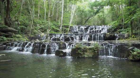 Beautiful waterfall in tropical forest at Namtok Samlan National Park, Saraburi, Thailand