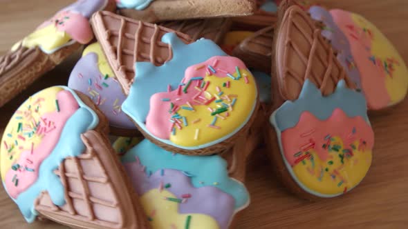 Heap of Glazed Cookies Close Up alt