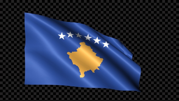 Kosovo Flag Blowing In The Wind alt