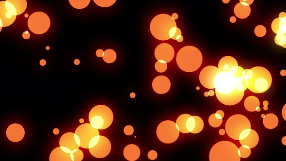 Animation of Orange Circles Bubbles Bokeh Effect