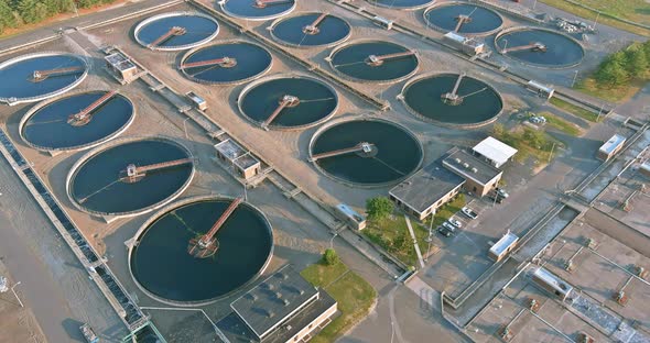 Aerial View of the Solid Clarifier Tank Type Sludge Recirculation in ...