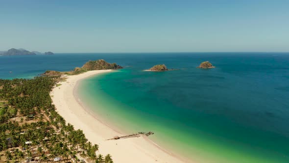 Tropical Beach with White Sand View From Above alt