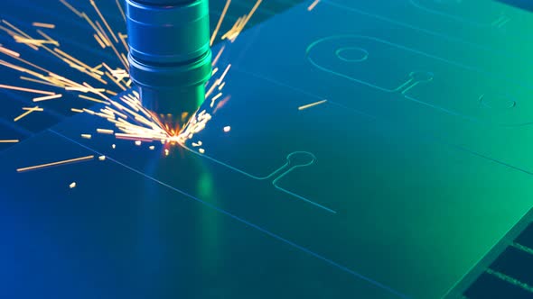 Highly precise cnc plasma machine cutting small elements out of sheet metal 4KHD alt