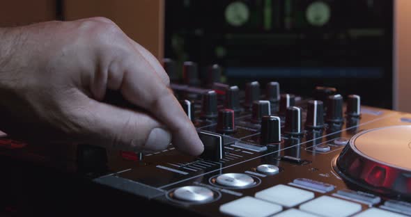 DJ Hands Working With Musical Equipment 07B