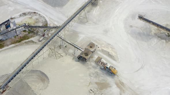 Aerial view of sand quarry,  alt