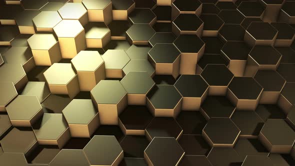 Background with Golden Hexagons