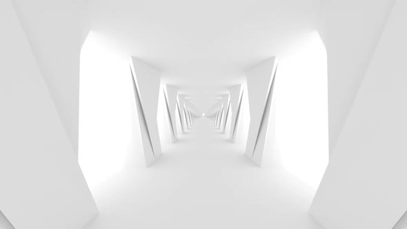 Empty White Corridor