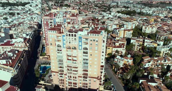 Cityscape View From Drone Flying Highrise Buildings in Tourist City Torrevieja alt