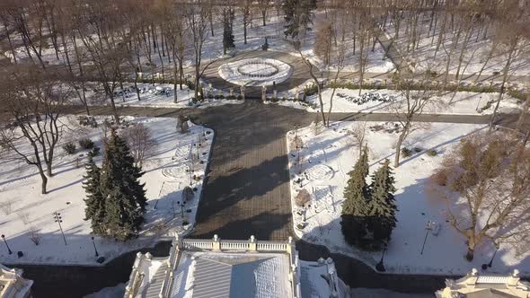 Aerial View To Famous Mariyinsky Palace in Winter Time