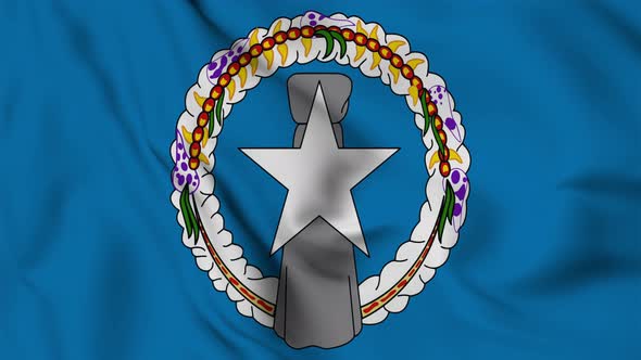 The Northern Mariana Islands flag seamless closeup waving