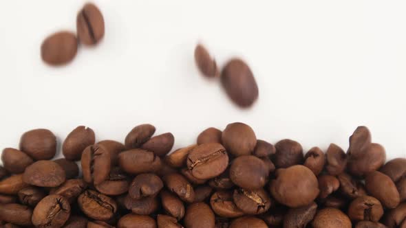 Coffee Beans Filling Full on White Background