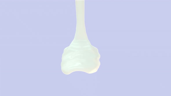 Piece Of Candy Coming From surface Of milk  Or Whipped Cream 3D Animation