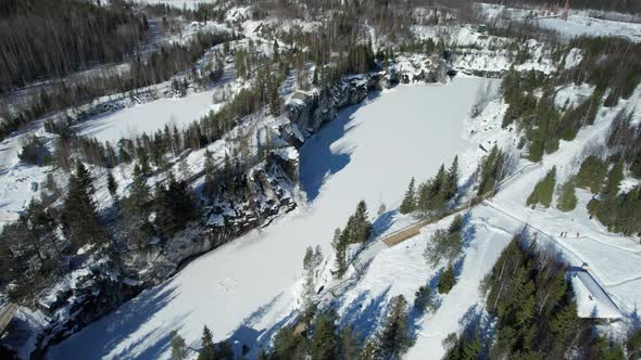 Ruskeala Mountain Park a Regional Park is a Rural Locality of Sortavala in the Republic of Karelia alt