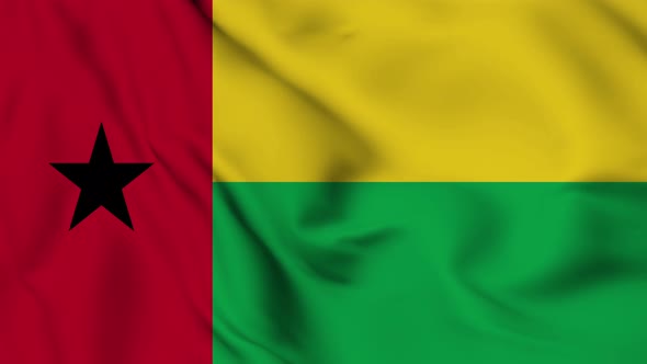 Guinea-Bissau flag seamless waving animation