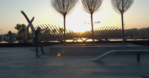Three Skaters Are Doing Tricks at the Park, Amazing Skateboarding alt