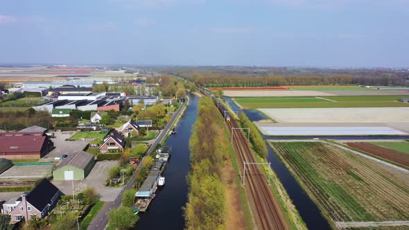 Aerial View of a Fast Train, Holland