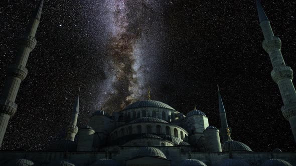 Milkyway Timelapse Sultan Ahmet Mosque alt
