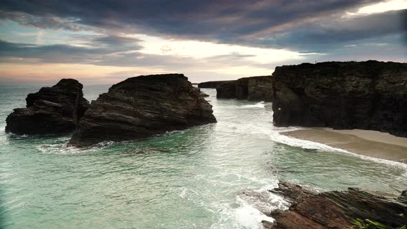 Beach of the Cathedrals, Galicia Spain. alt